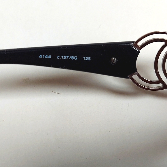 Chanel 4144 Shield Ladies Sunglasses Grey/Black Lenses Black Arm - Picture 4 of 9